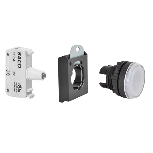 Pilot Light, White, 230V, Complete